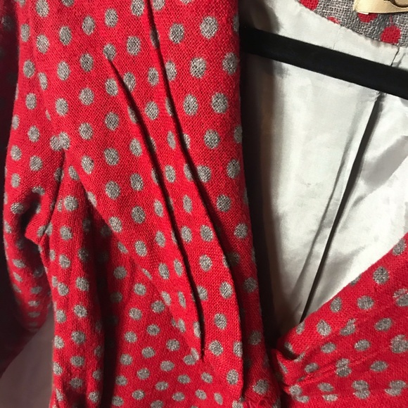 Dejavu red and grey polka dot coat - Picture 3 of 8